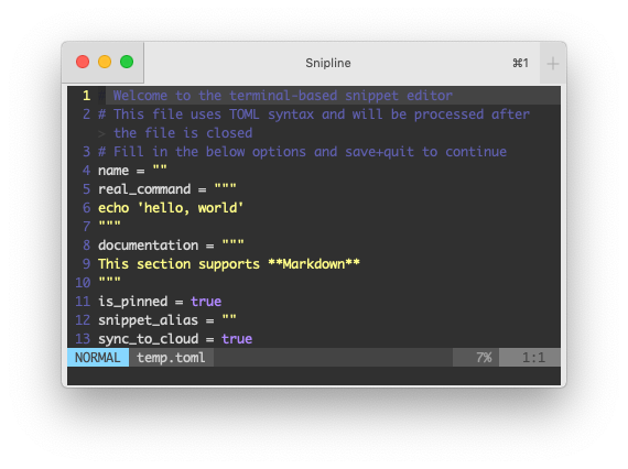 Snipline CLI 0.2.0 released - Create new snippets from the shell